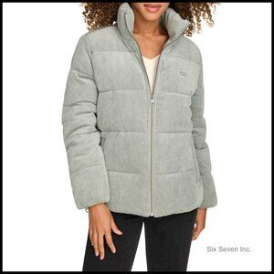 Cropped Corduroy Puffer Jacket Bubble Fit Y2K Retro Chic Winter Casual